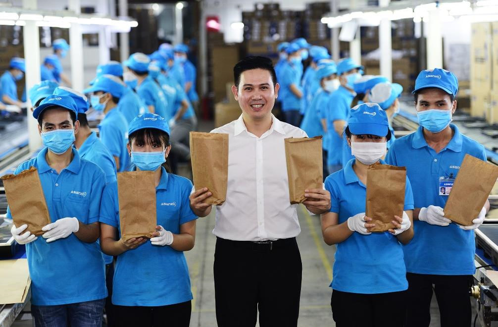 Tap doan Asanzo dung giay tai che thay ni lon boc san pham hinh anh 9 